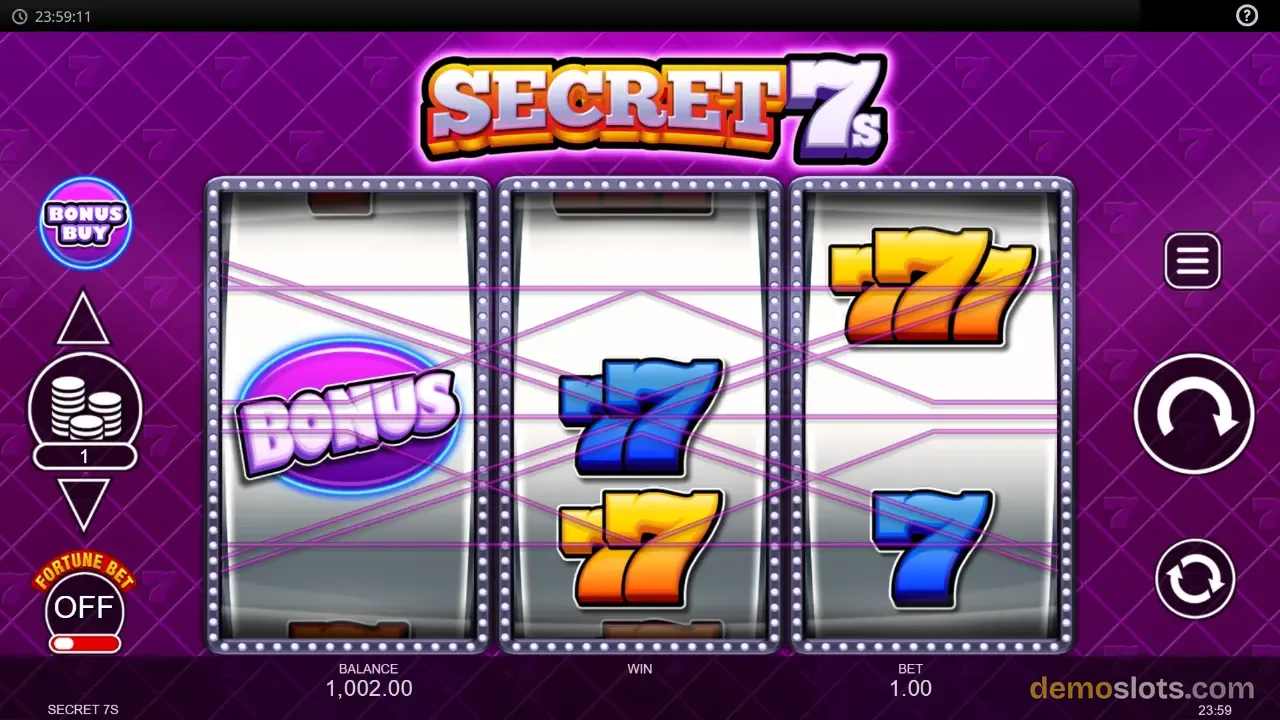 Secret 7s slot by Inspired Gaming