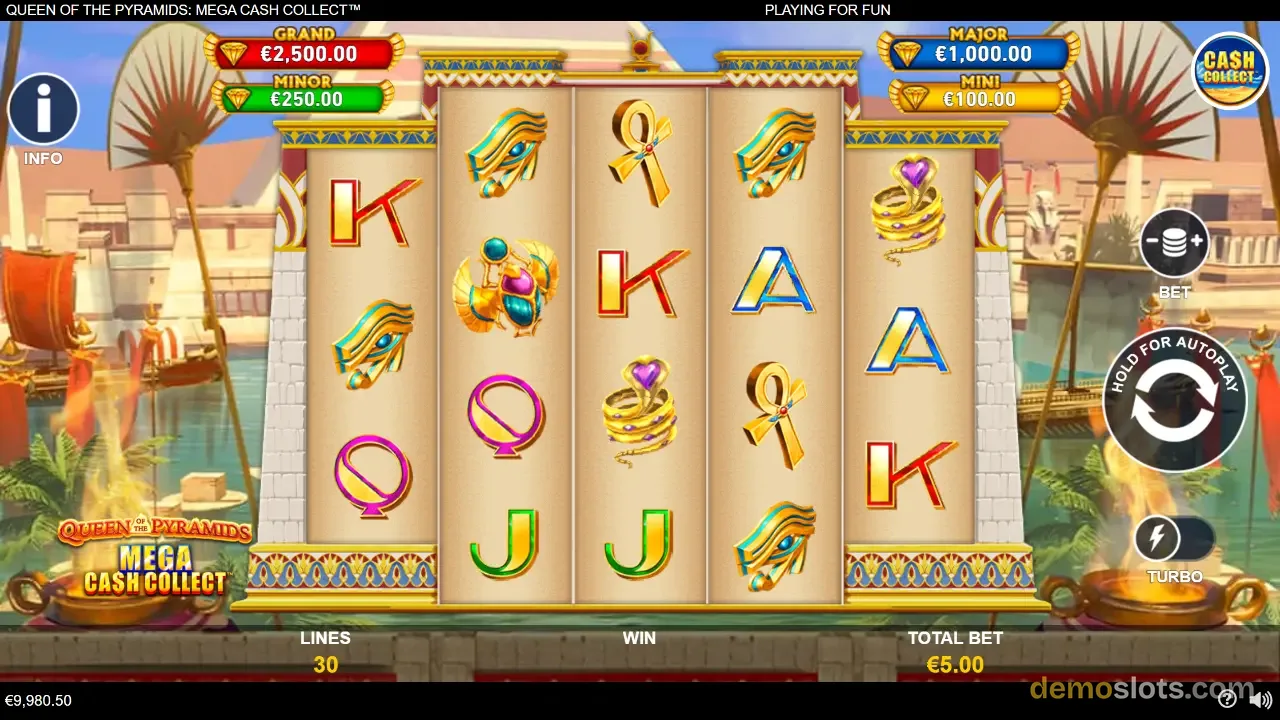 Queen of the Pyramids: Mega Cash Collect slot by Playtech