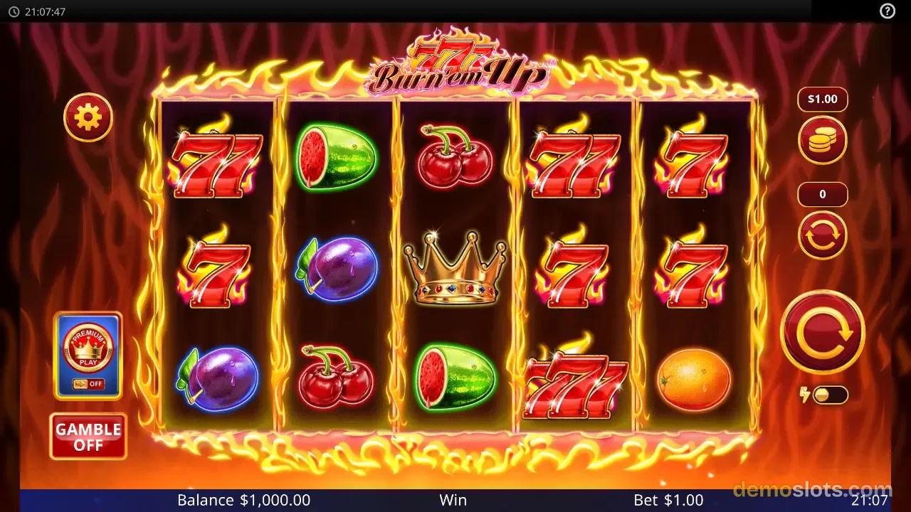 777 Burn 'em Up slot by Light & Wonder