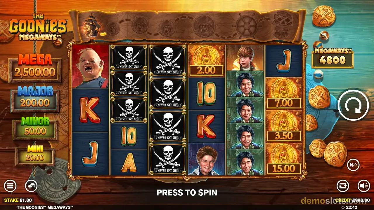 The Goonies Megaways slot by Blueprint Gaming