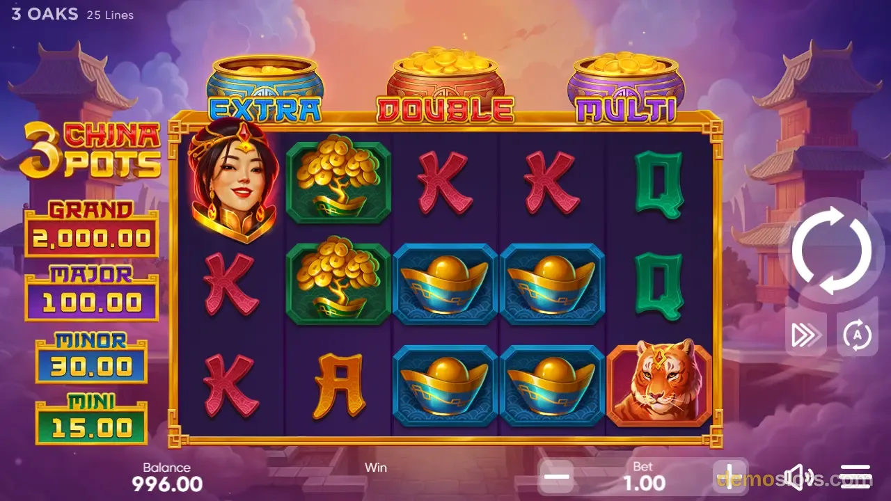 3 China Pots slot by Booongo