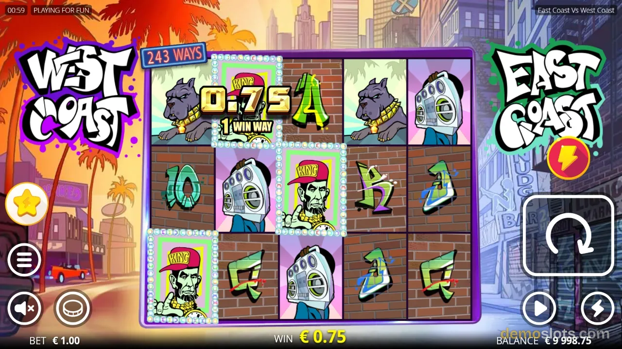 East Coast vs West Coast slot by Nolimit City