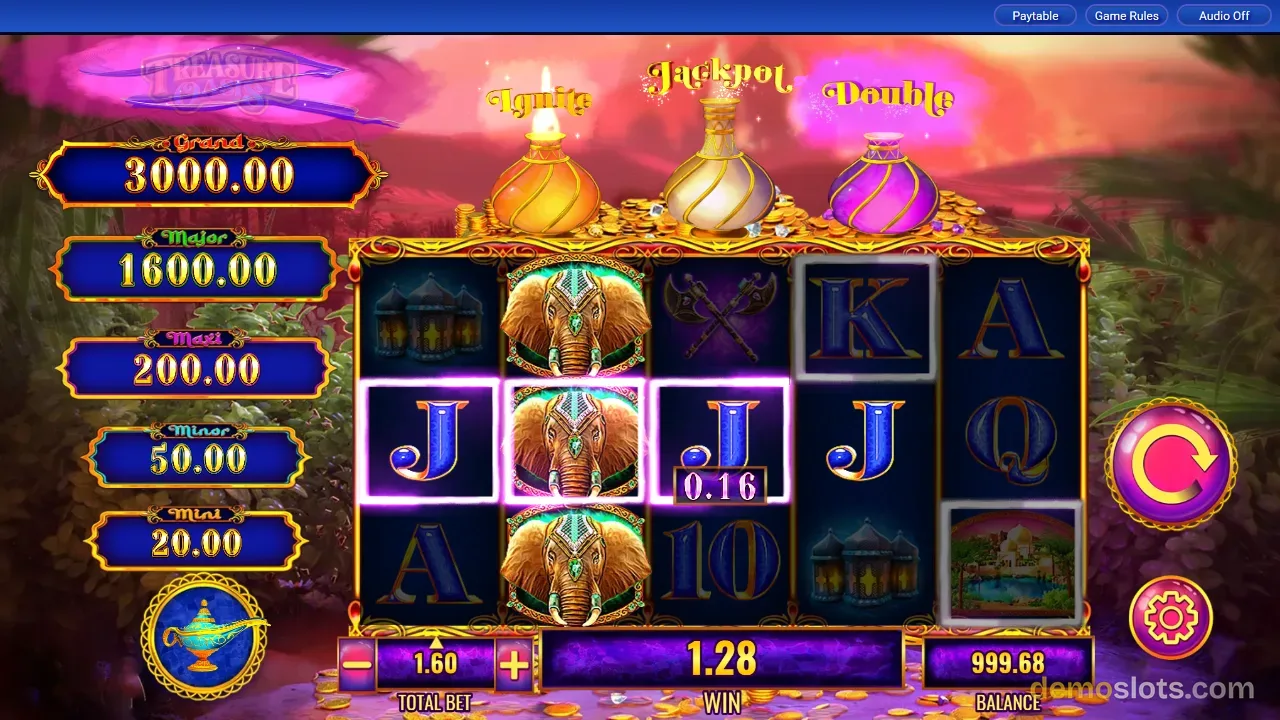 Mystery of the Lamp Treasure Oasis slot by IGT