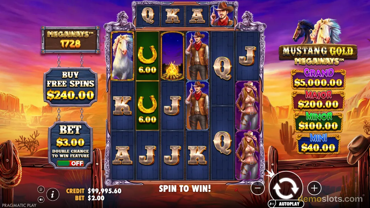 Mustang Gold Megaways slot by Pragmatic Play