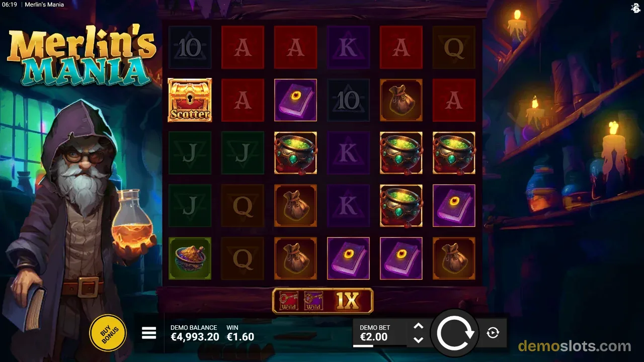 Merlin's Mania slot by Bullshark Games