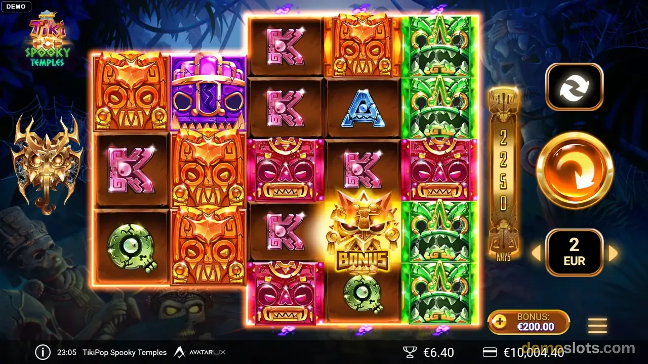 TikiPop Spooky Temples slot by AvatarUX