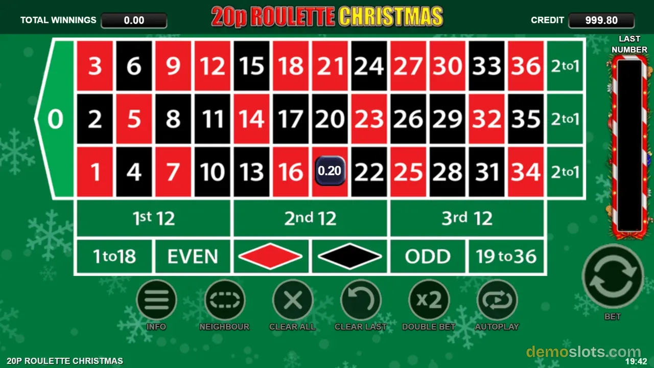 20p Roulette Christmas slot by Inspired Gaming