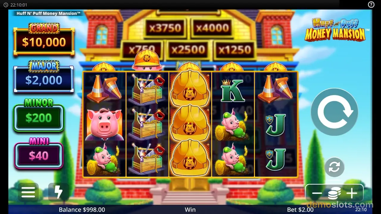 Huff N' Puff Money Mansion slot by Light & Wonder