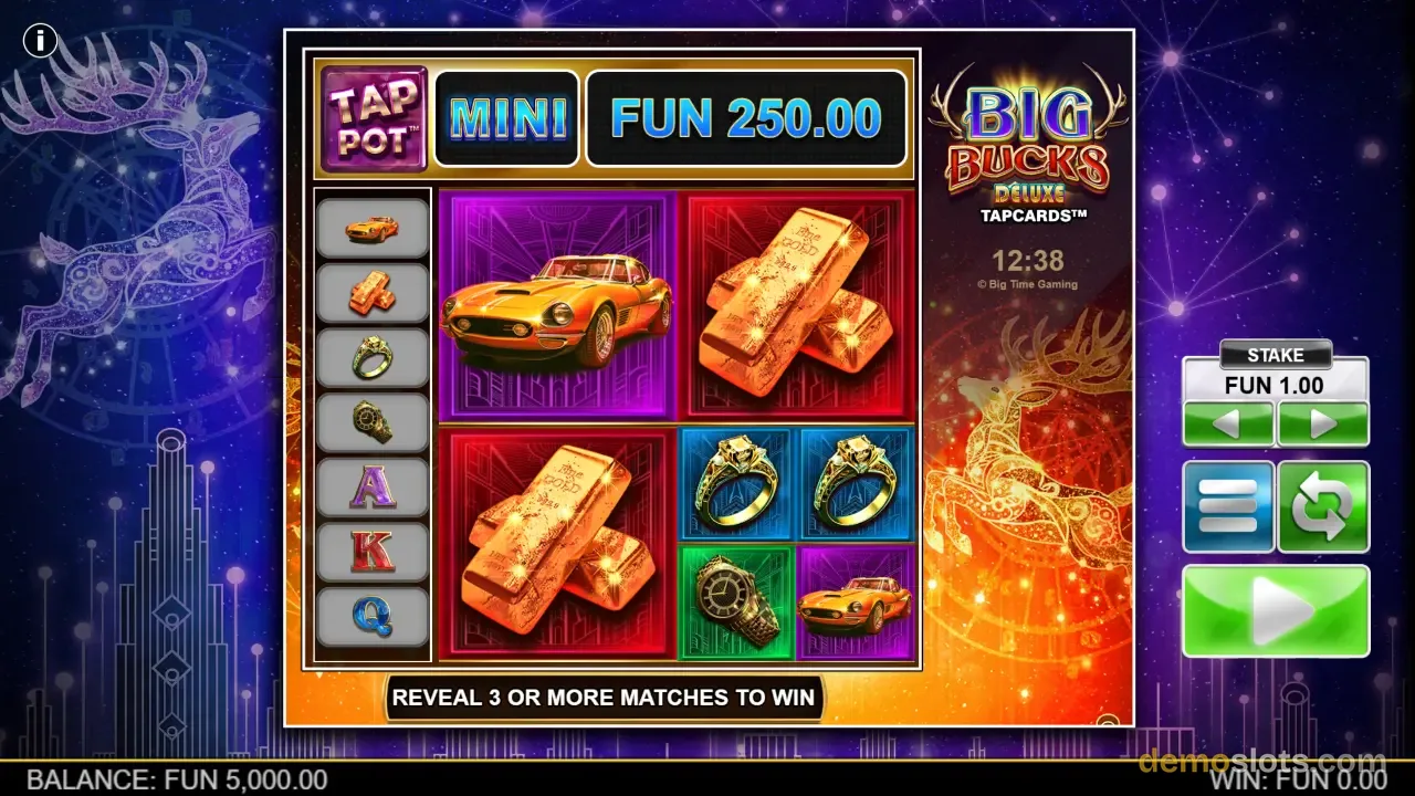Big Bucks Deluxe Tapcards slot by Big Time Gaming