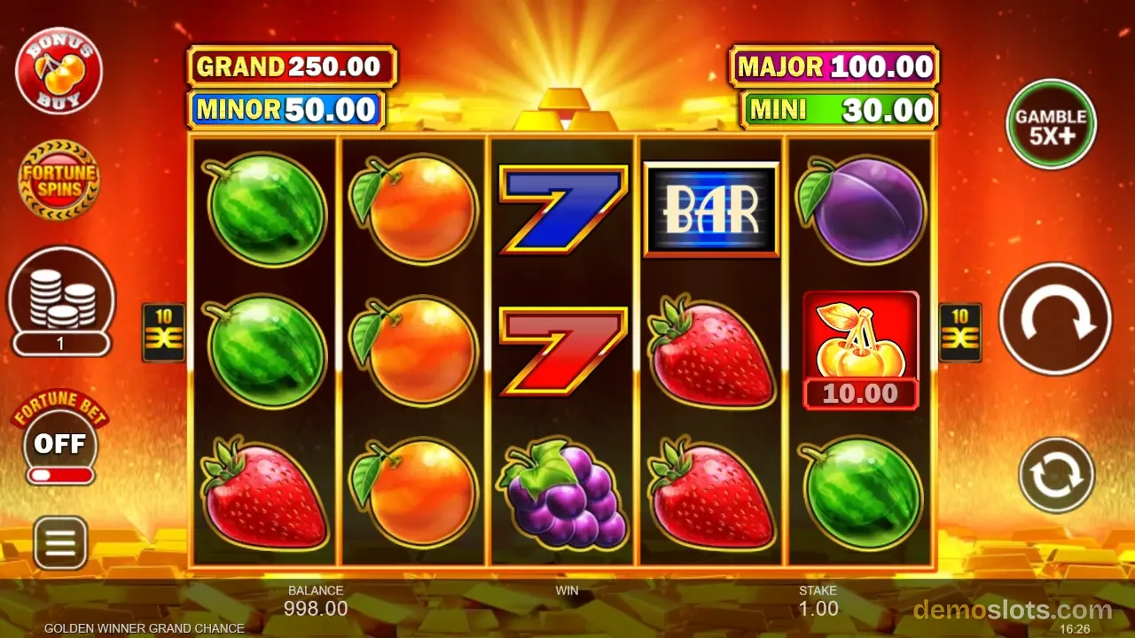 Golden Winner Grand Chance slot by Inspired Gaming