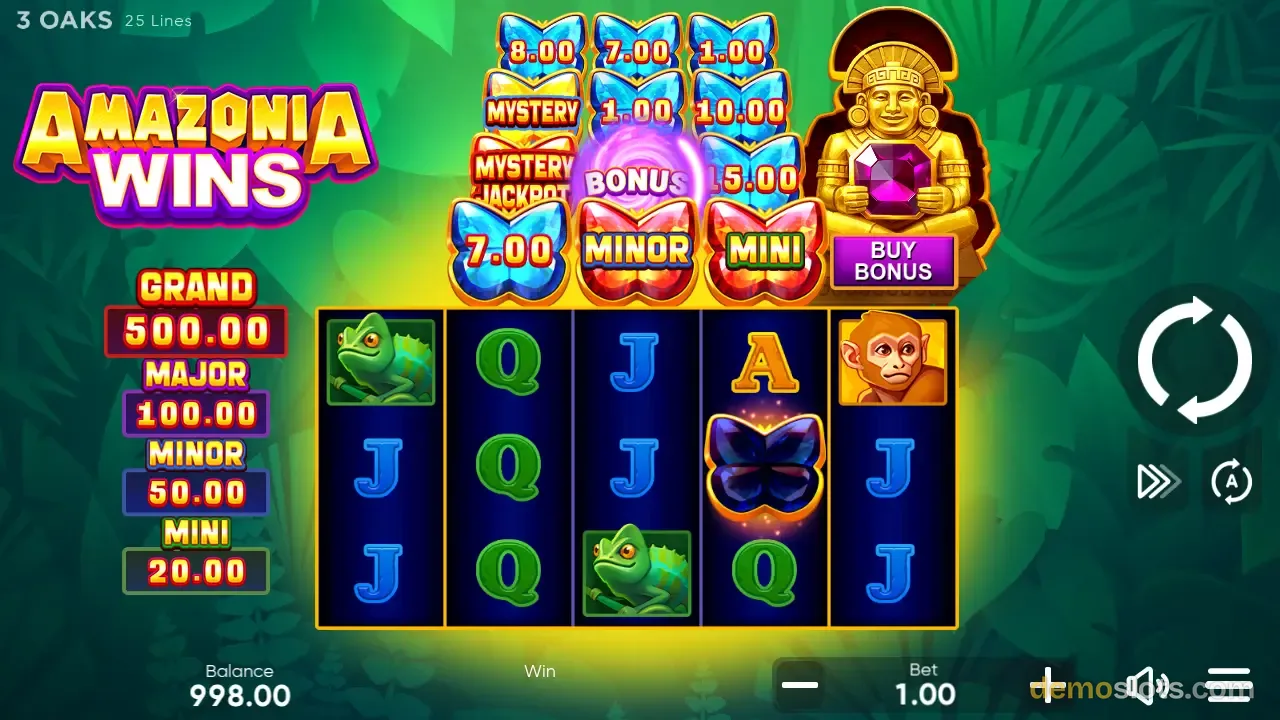 Amazonia Wins slot by 3 Oaks Gaming