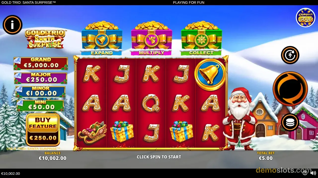 Gold Trio: Santa Surprise slot by Playtech