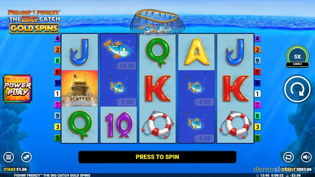 Fishin' Frenzy The Big Catch Gold Spins slot by Blueprint Gaming