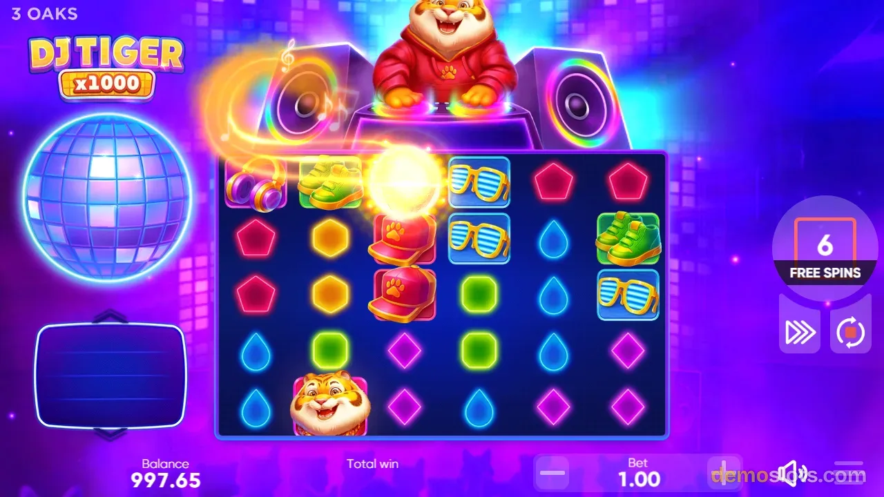 DJ Tiger x1000 slot by 3 Oaks Gaming