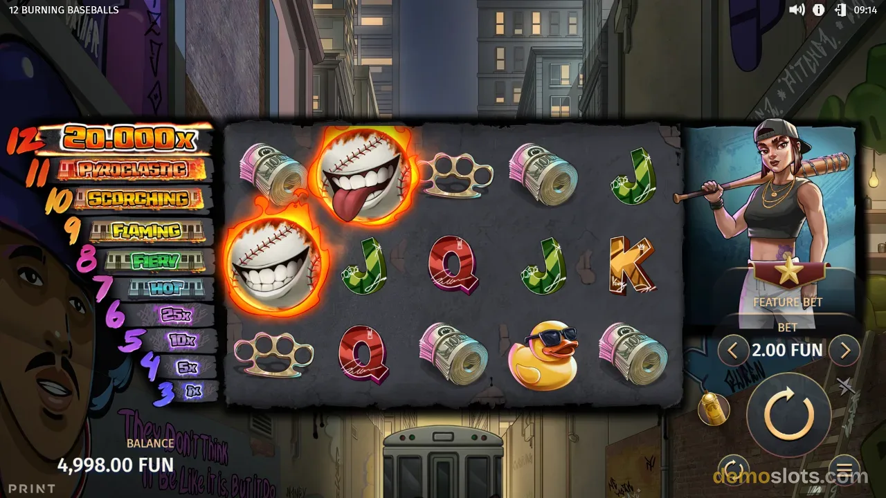12 Burning Baseballs slot by Print Studios