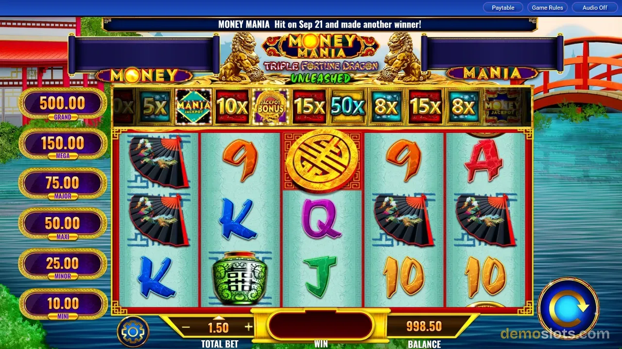 Money Mania Triple Fortune Dragon Unleashed slot by IGT