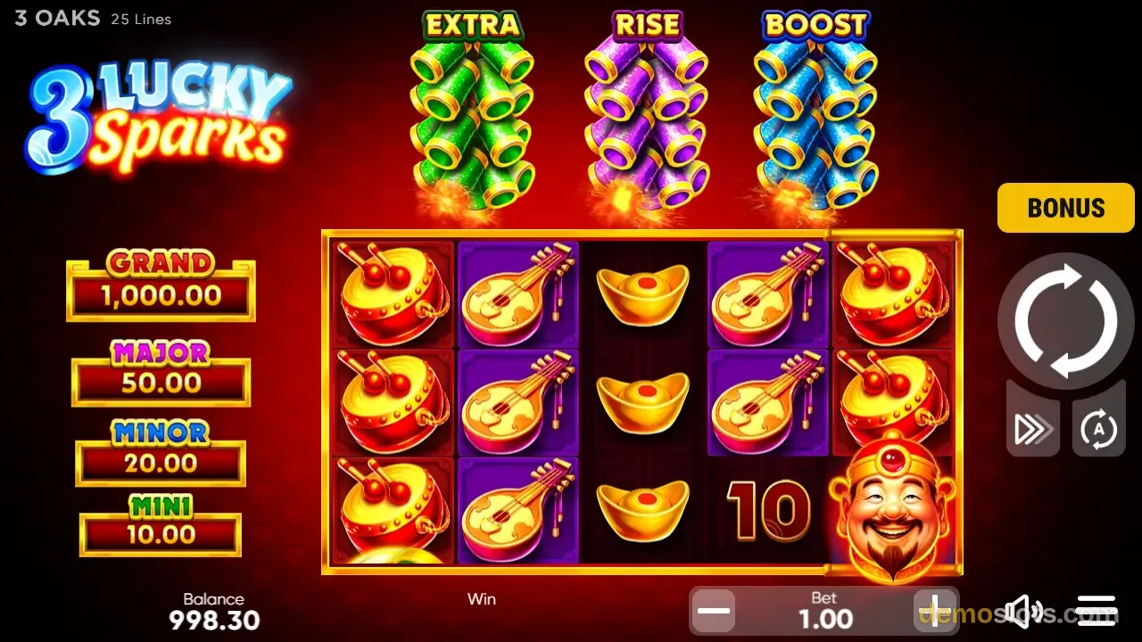 3 Lucky Sparks slot by 3 Oaks Gaming