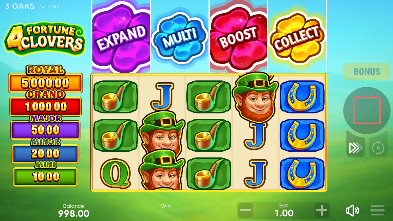4 Fortune Clovers slot by 3 Oaks Gaming