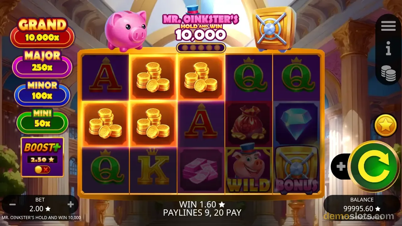 Mr. Oinkster's Hold and Win 10,000 slot by Booming Games