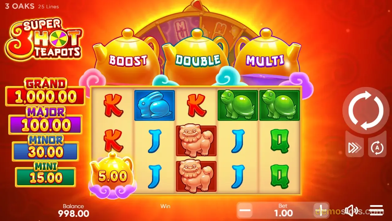 3 Super Hot Teapots slot by 3 Oaks Gaming