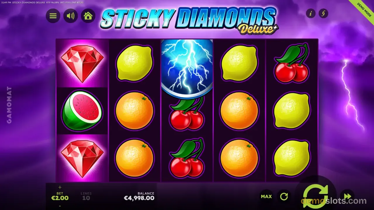 Sticky Diamonds Deluxe slot by Gamomat