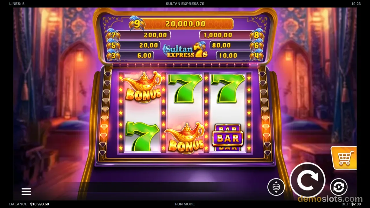 Sultan Express 7s slot by Kalamba Games