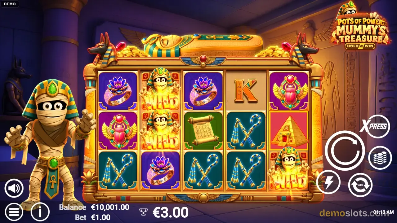 Pots of Power: Mummy's Treasure slot by AvatarUX