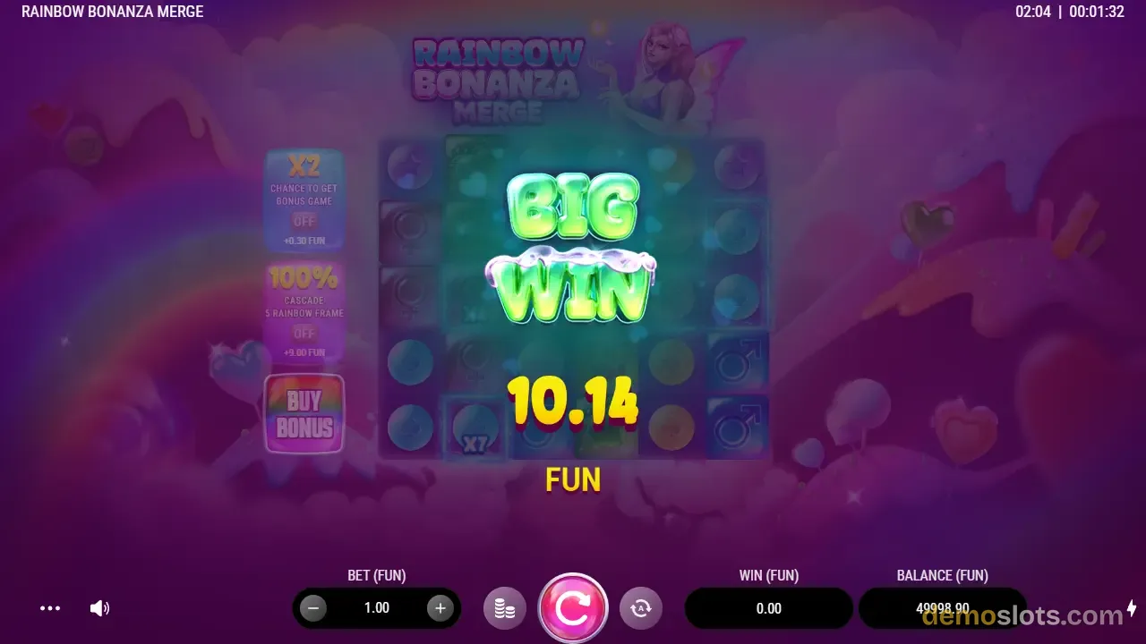 Rainbow Bonanza Merge slot by Clawbuster