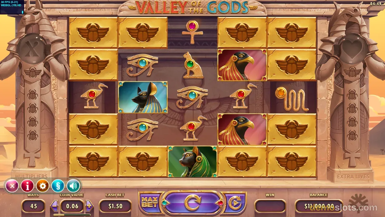 Valley of the Gods slot by Yggdrasil Gaming